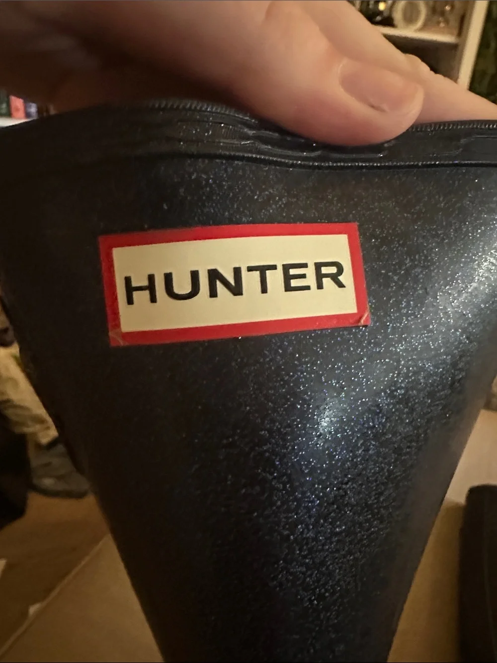 Hunter Navy blue glitter Tall Rain Boots